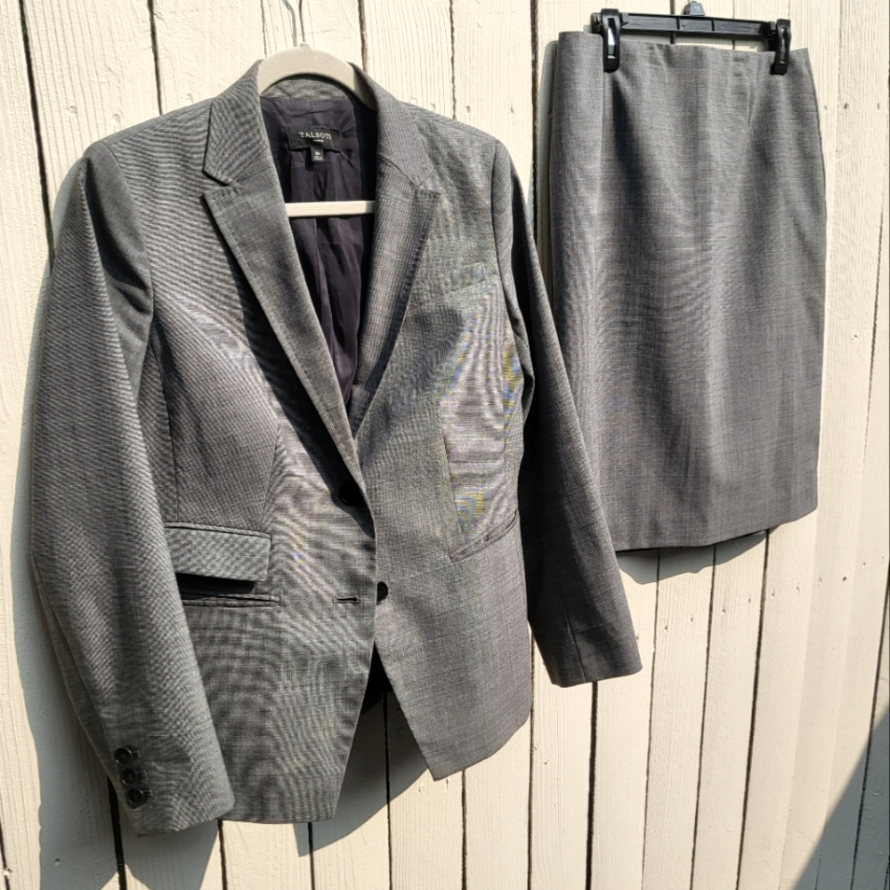 Grey skirt suit, Talbots and Alex Marie